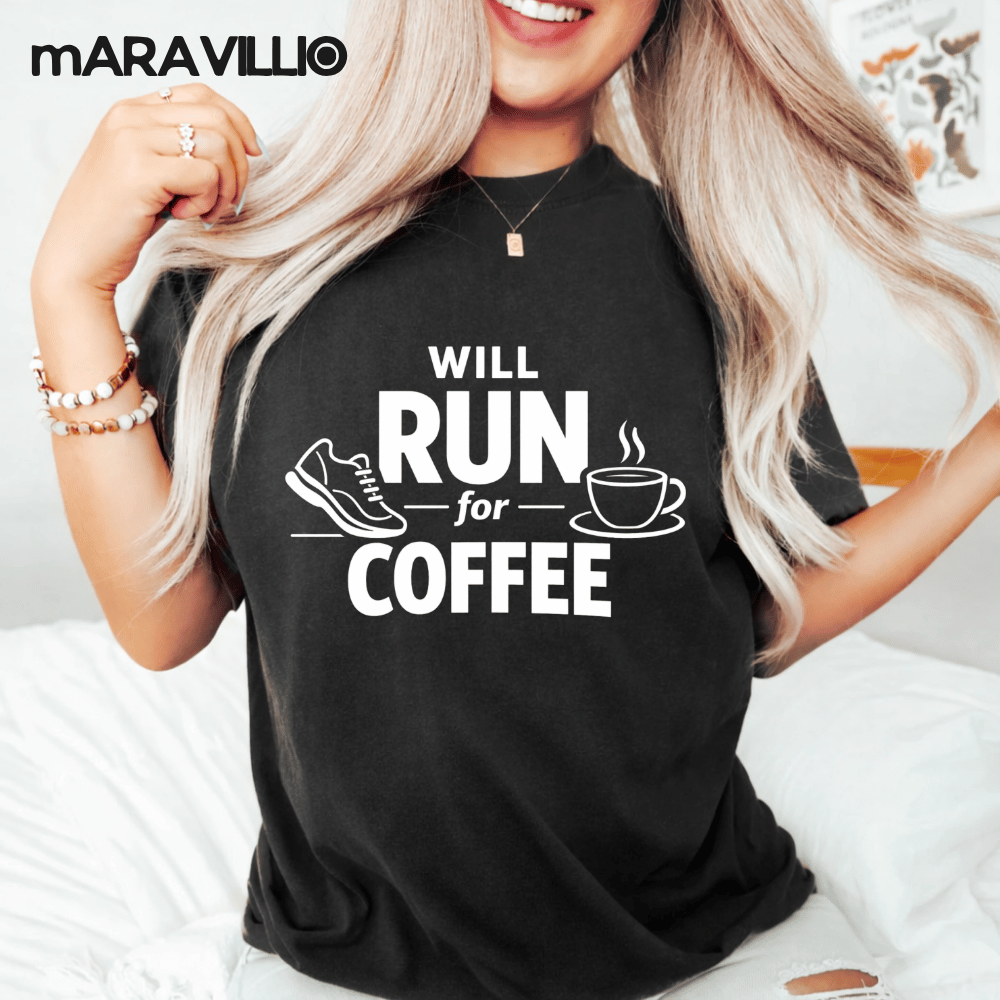 Will Run For Coffee PNG: funny running coffee lover png graphic design (Digital Download)