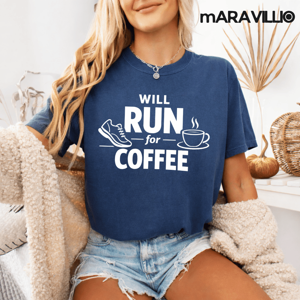 Will Run For Coffee PNG: funny running coffee lover png graphic design (Digital Download)