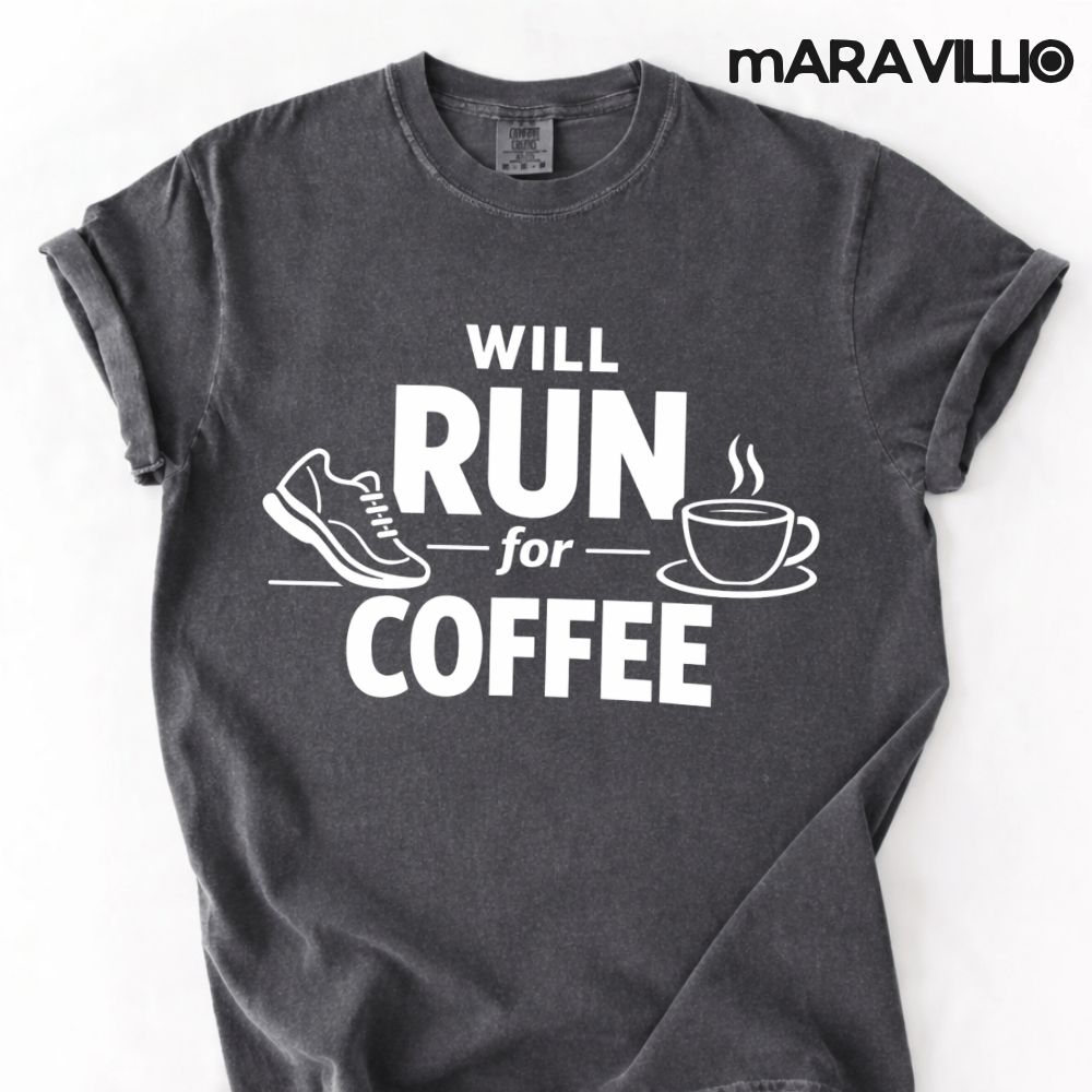 Will Run For Coffee PNG: funny running coffee lover png graphic design (Digital Download)