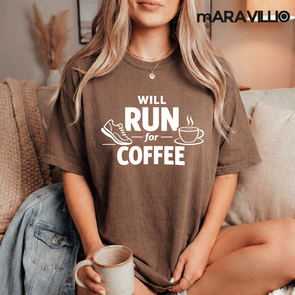Will Run For Coffee PNG: funny running coffee lover png graphic design (Digital Download)