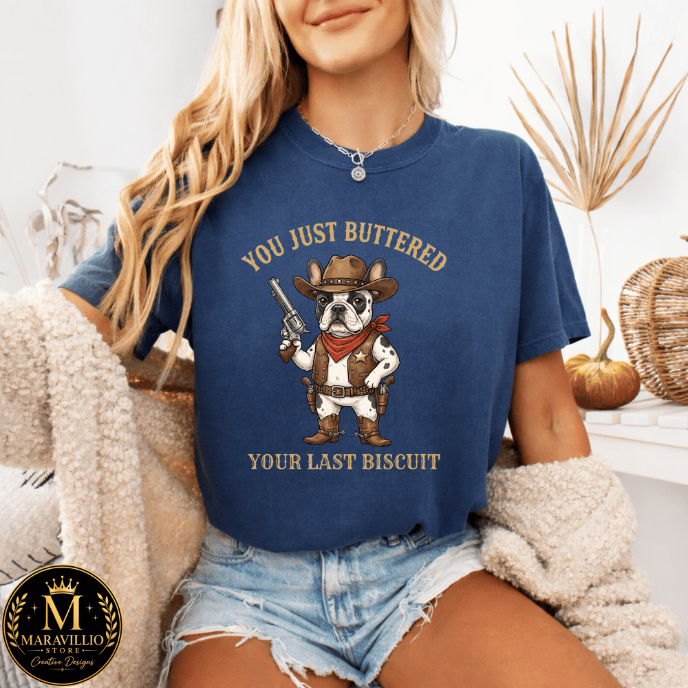 Cowboy Dog PNG: You've Just Buttered Your Last Biscuit Funny Western Puppy Humor png Vintage Rodeo Canine Clipart (Digital Download)