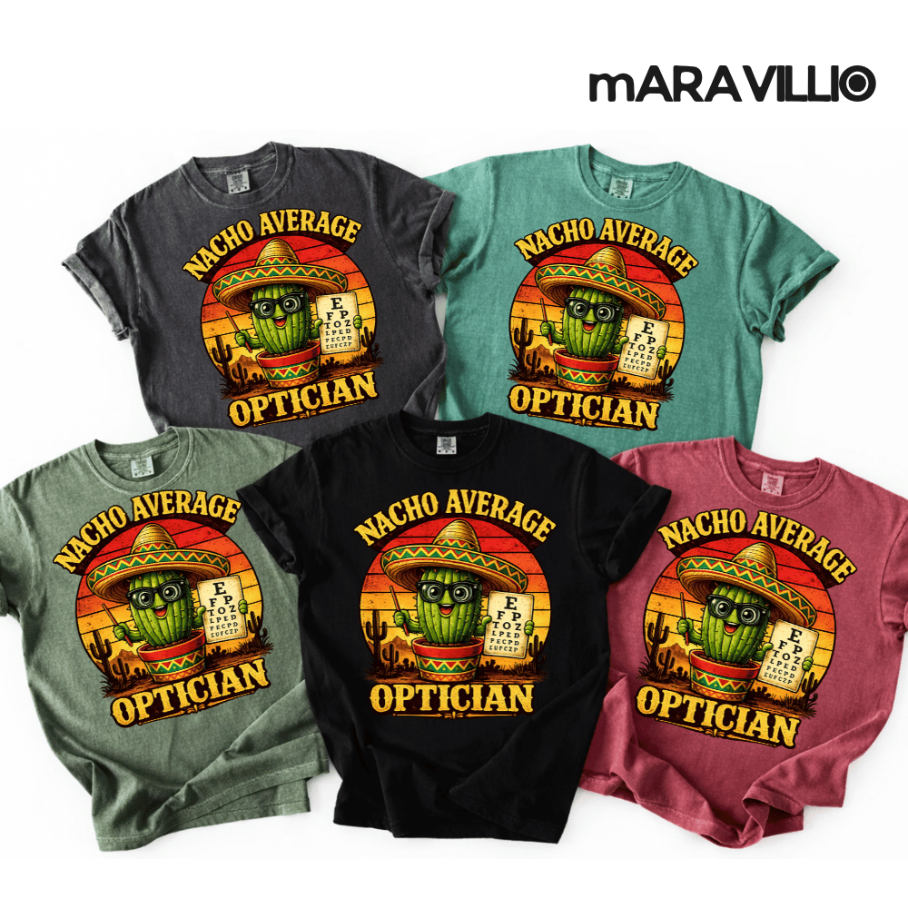 Nacho Average Optician Funny Cinco De Mayo Eye Doctor Fiesta Cactus Retro Pun Design