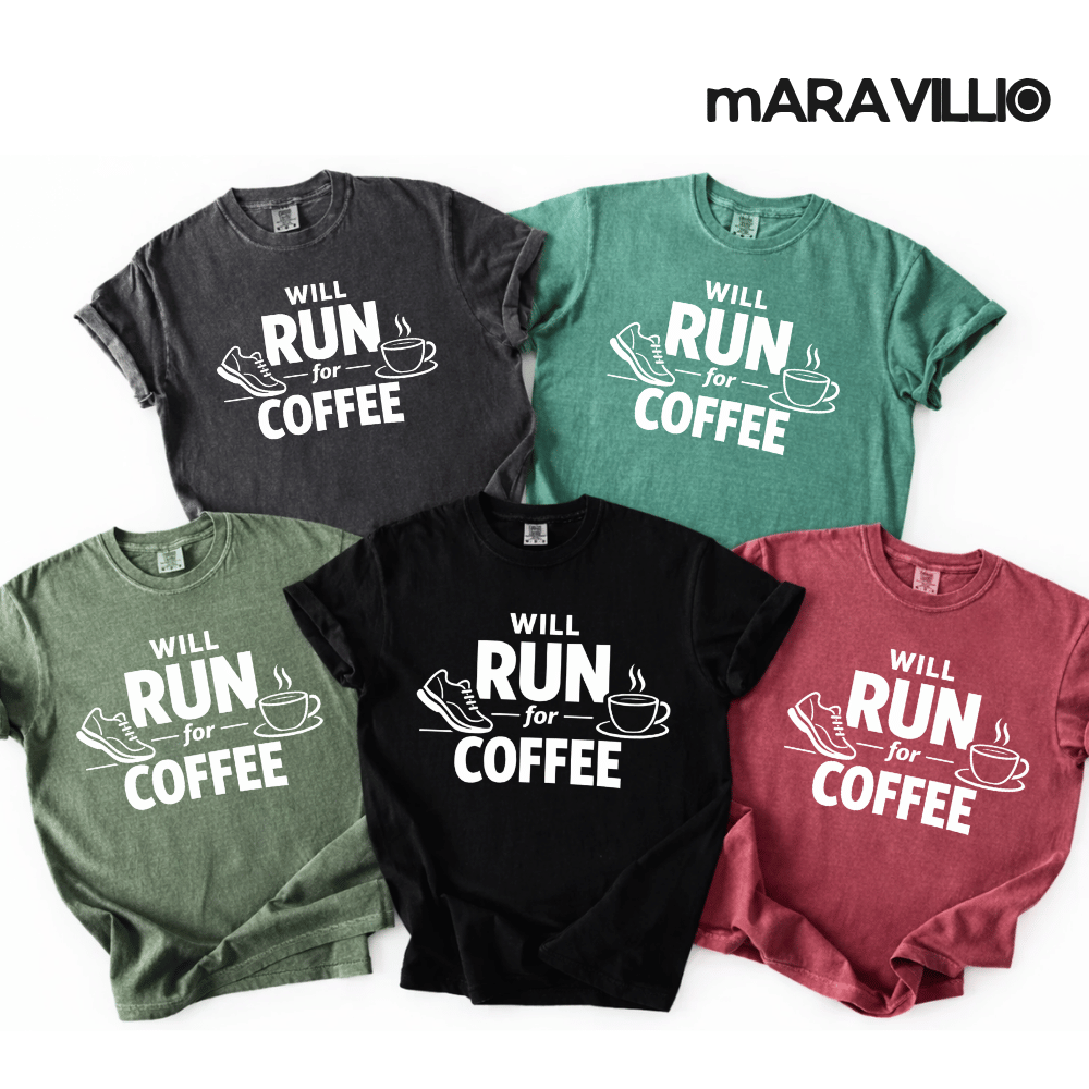 Will Run For Coffee PNG: funny running coffee lover png graphic design (Digital Download)