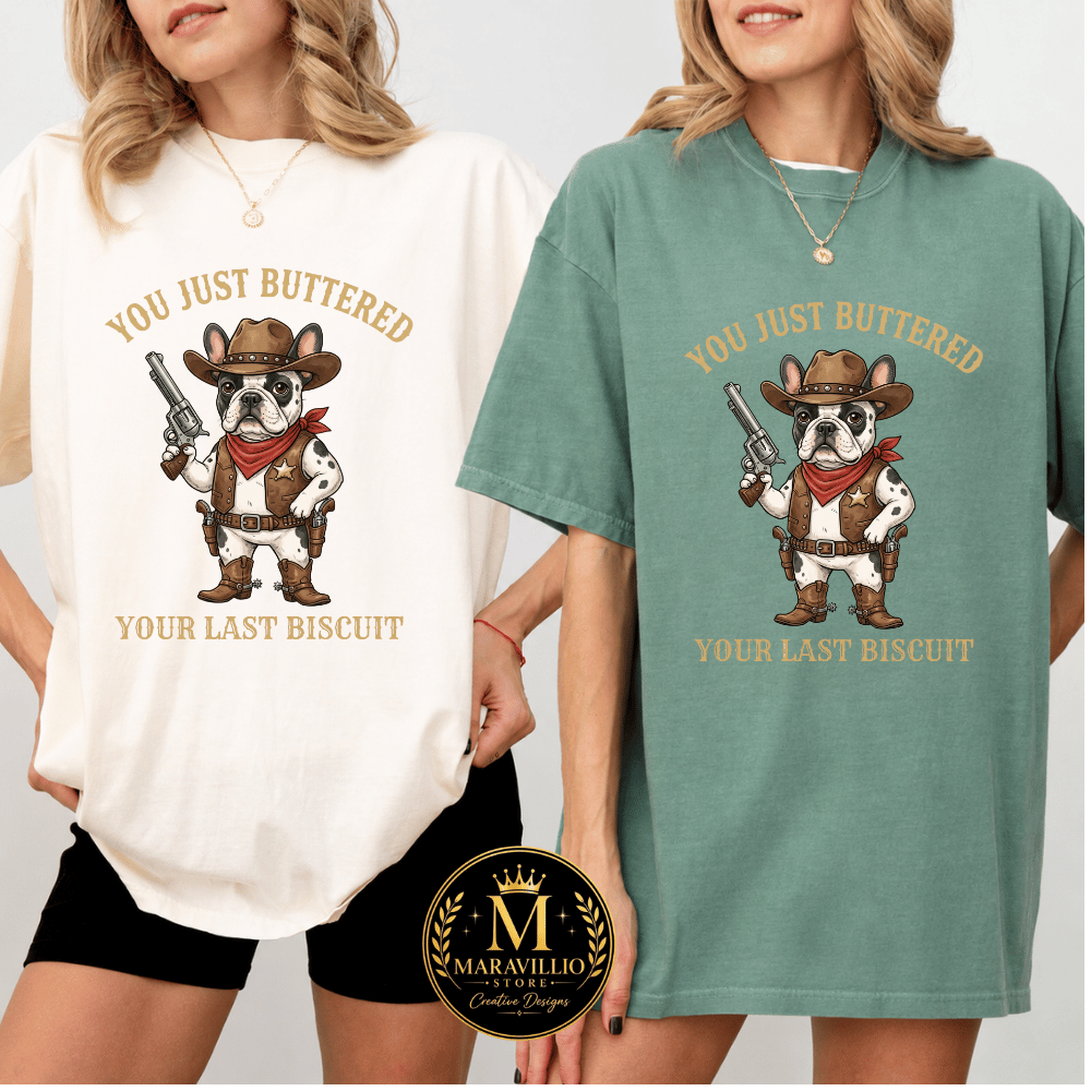 Cowboy Dog PNG: You've Just Buttered Your Last Biscuit Funny Western Puppy Humor png Vintage Rodeo Canine Clipart (Digital Download)
