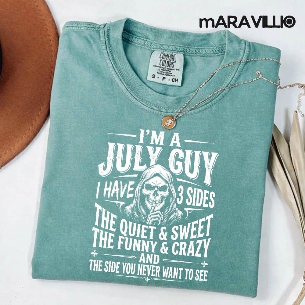 I’m A July Guy I Have 3 Sides PNG: Funny July Birthday Quote Retro Birthday Humor png Vintage Zodiac Celebration (Digital Download)