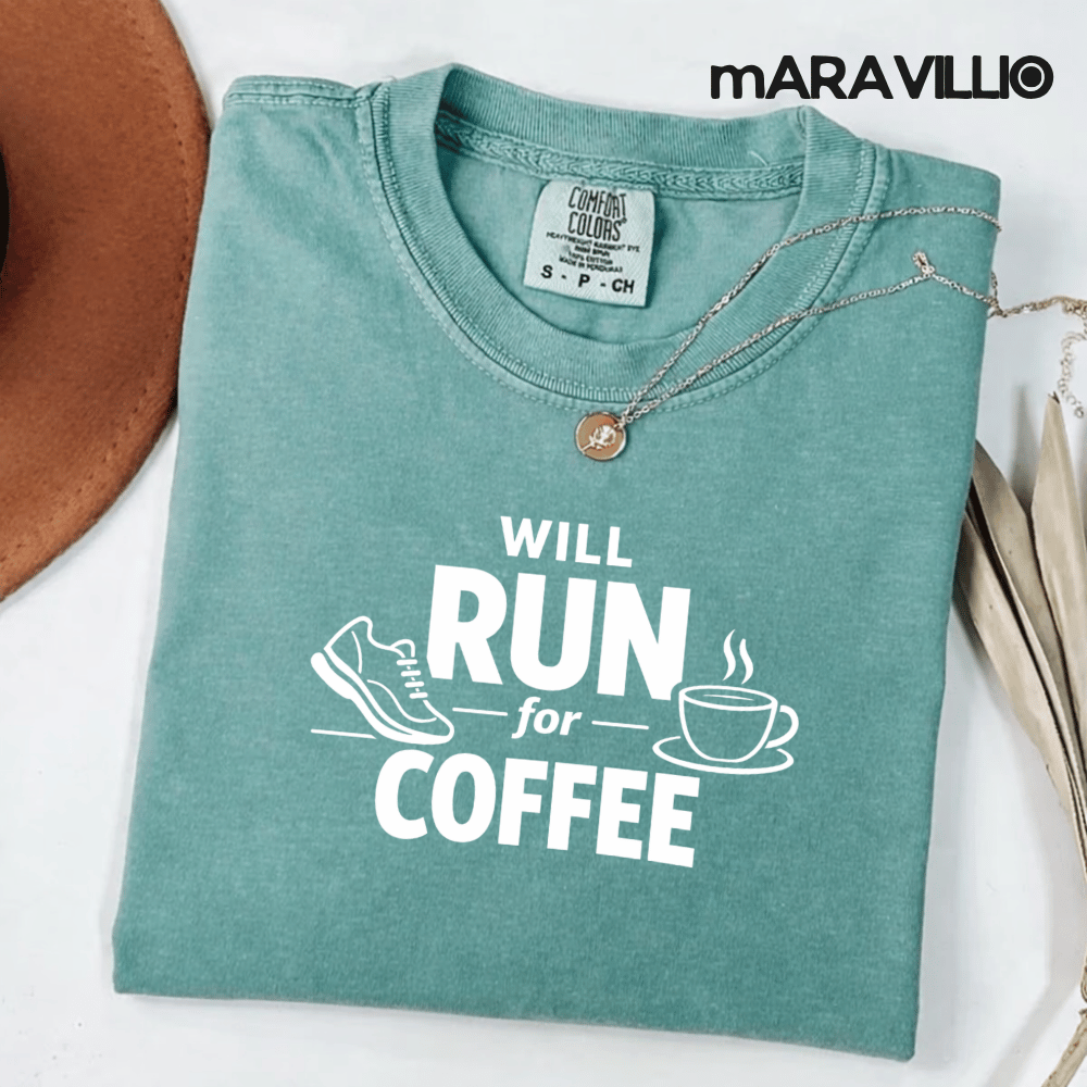 Will Run For Coffee PNG: funny running coffee lover png graphic design (Digital Download)