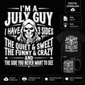 I’m A July Guy I Have 3 Sides PNG: Funny July Birthday Quote Retro Birthday Humor png Vintage Zodiac Celebration (Digital Download)